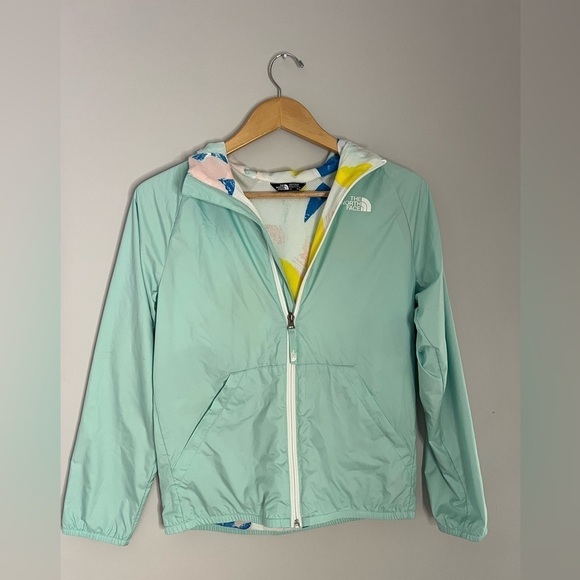 The North Face Other - The North Face Jacket Youth Size Girls 14-16 Windbreaker Mint Green Floral